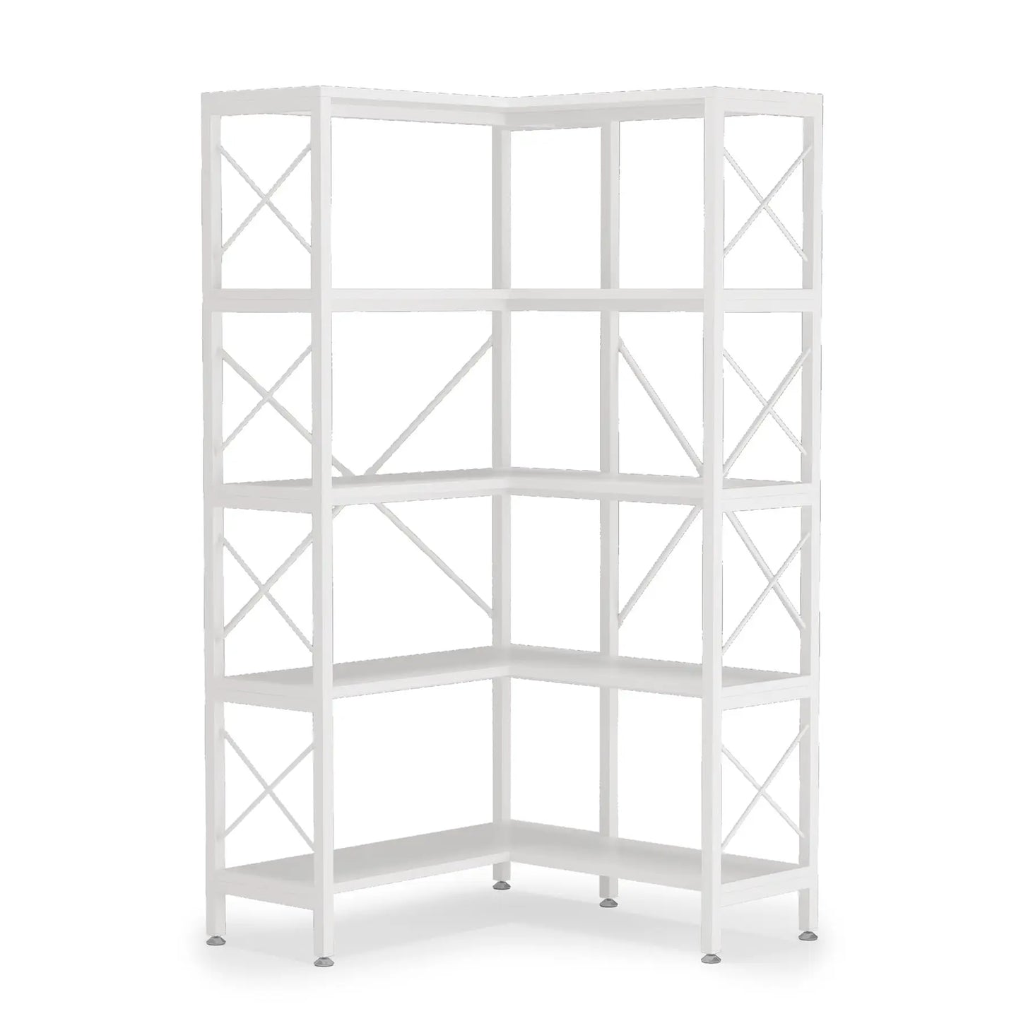 Hoekboekenkast – Hoekkast – Boekenrek – Opbergkast – L-Vormig – MDF Materiaal – 5 Stevige Planken