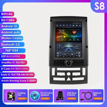 Multimediasysteem – Autoradio – Navigatiesysteem – Touchscreen Display – Multimedia Speler – 9,7 Inch Scherm – Android 12 OS – 4G & CarPlay Support