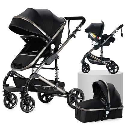 Baby High Landscape Lightweight Prams 3-in-1 Baby Stroller Travel System Carriages for Newborns Pushichair Car Seat Stroller
