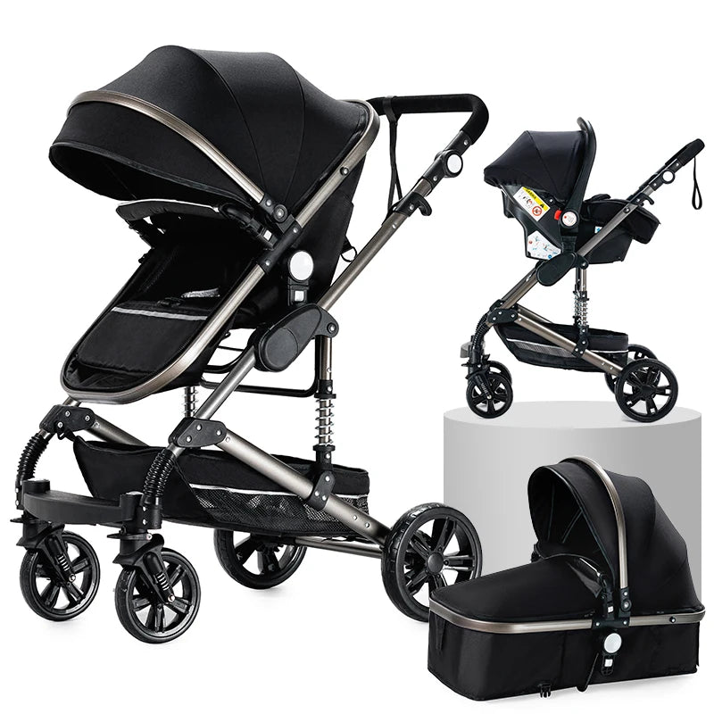 Baby High Landscape Lightweight Prams 3-in-1 Baby Stroller Travel System Carriages for Newborns Pushichair Car Seat Stroller