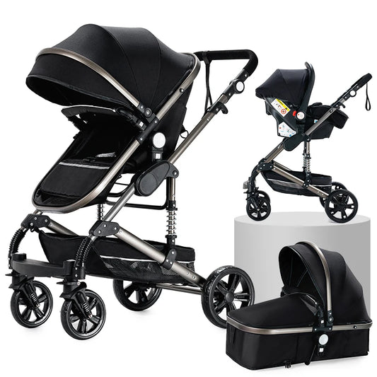 Baby High Landscape Lightweight Prams 3-in-1 Baby Stroller Travel System Carriages for Newborns Pushichair Car Seat Stroller