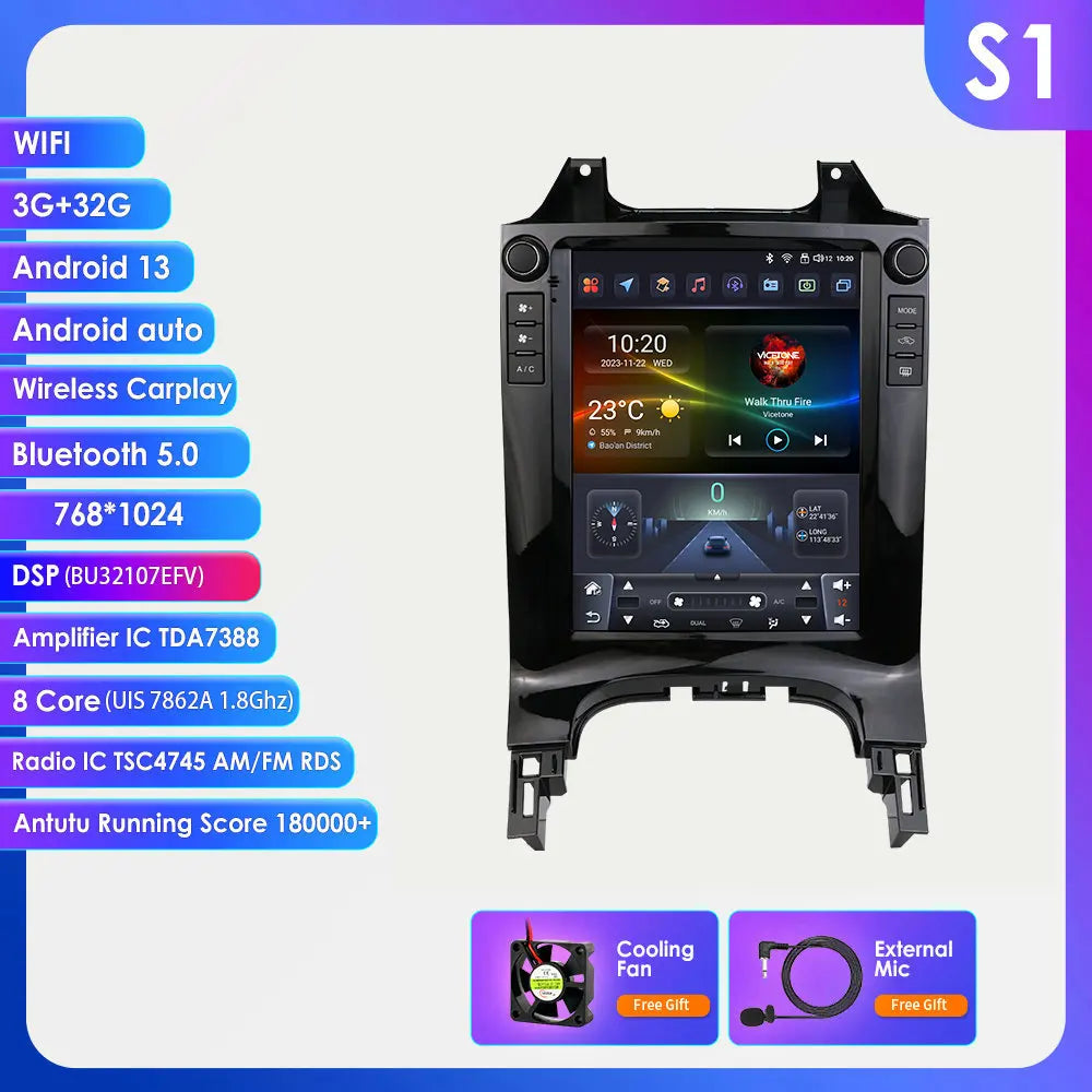2 DIN Autoradio – 2DIN Multimedia Systeem – Inbouw Radio – Auto Stereo – Touchscreen Autoradio – Android 13 OS – 9,7 Inch Verticaal Scherm – Wireless CarPlay & Android Auto - QUORE