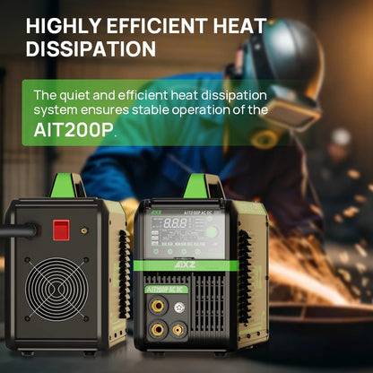 Aixz - AIT200P - Elektrisch lasapparaat - 200A - Oververhitting beveiliging - HF TIG AC DC Lasser Puls IGBT Inverter - ARC-kracht 2T-4T - Zwart