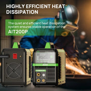 Aixz - AIT200P - Elektrisch lasapparaat - 200A - Oververhitting beveiliging - HF TIG AC DC Lasser Puls IGBT Inverter - ARC-kracht 2T-4T - Zwart