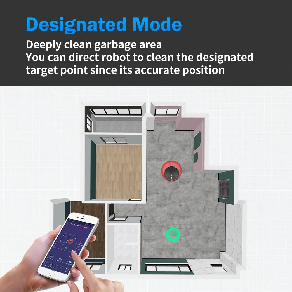 Robotstofzuiger - Dweilrobot - Dweilfunctie - 6000Pa - Slimme Navigatie - 3-in-1 - App Bediening - HEPA Filter - Auto-Opladen - Zwart