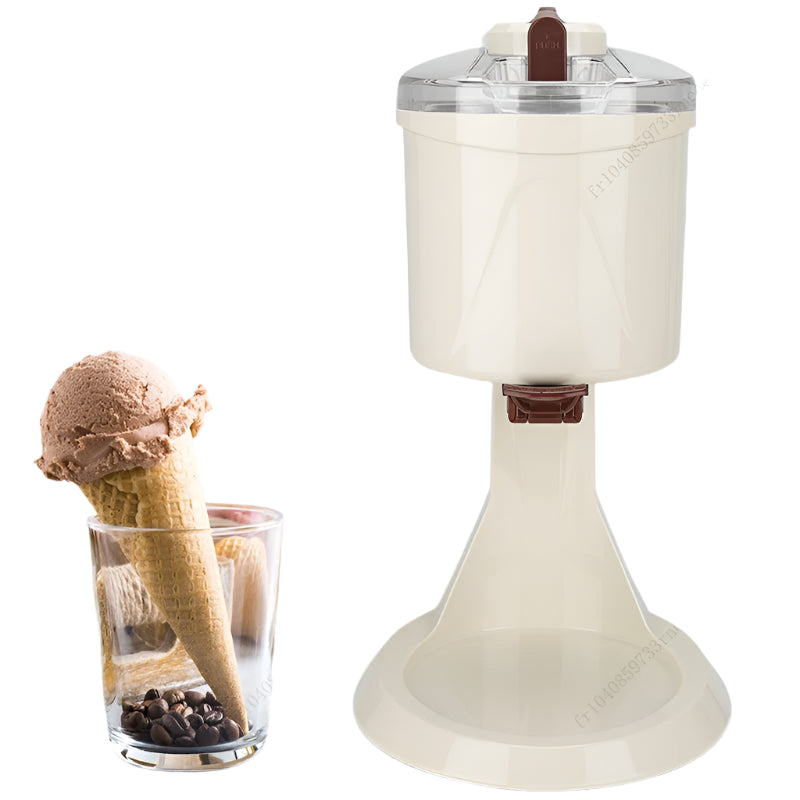 Mini Softijs Machine - IJsmachine - IJsmaker - Automatisch - 220V - 20W - 1L - 42.5 x 24 x 27 cm - Beige