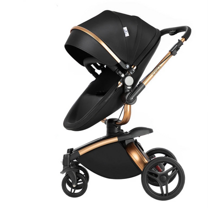 Kinderwagen - Babywagen - Buggy - Wandelwagen - 3-in-1 - met Reiswieg - en Autostoel - Opvouwbare Babystoel - Lichtgewicht - voor Baby's - en Peuters - Zwart