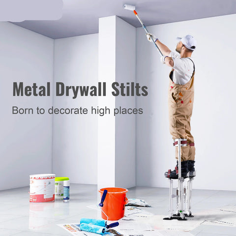 Stilts - Work Stilts - Lightweight Stilts - Non-slip Work Stilts with Knee Pad - Plasterer Stilts - Painter Stilts - Adjustable Aluminum Stilts - 18 inch