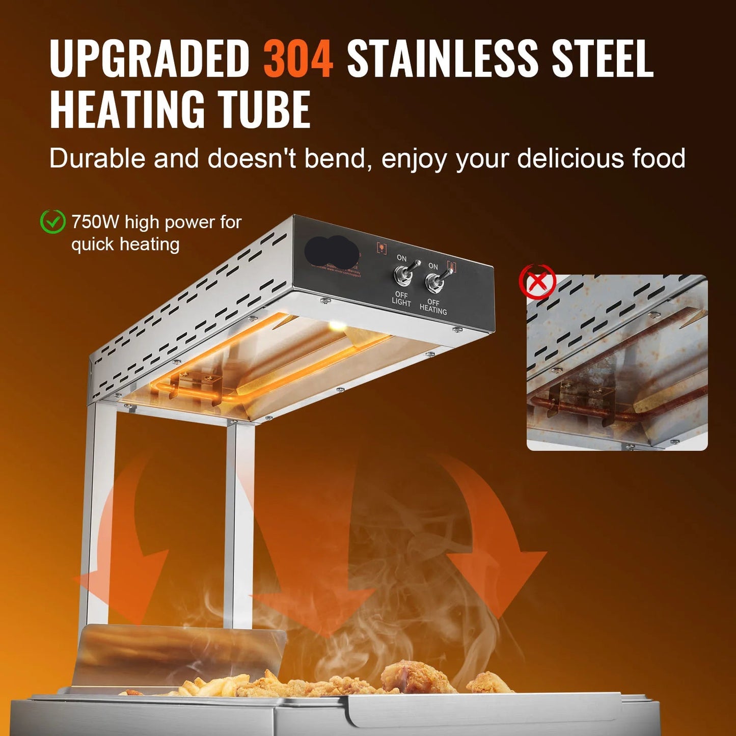 Warmhoudbak - Buffetwarmer - Voedselwarmer - 20L - 750W - Frietwarmhoudbak – Commerciële Voedsellamp voor Horeca & Buffet