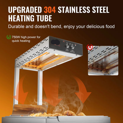 Warmhoudbak - Buffetwarmer - Voedselwarmer - 20L - 750W - Frietwarmhoudbak – Commerciële Voedsellamp voor Horeca & Buffet