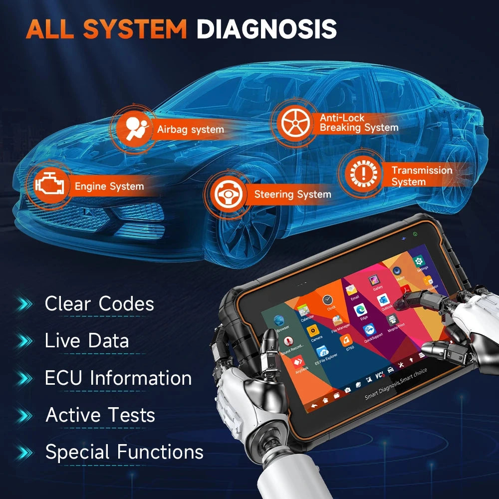 OBD2 Scanner - Diagnosecomputer - OBD - Volledig Systeem - en Actieve Test - 24+ Service Resetten - Draadloze - Bluetooth - Autodiagnose Tool - QUORE