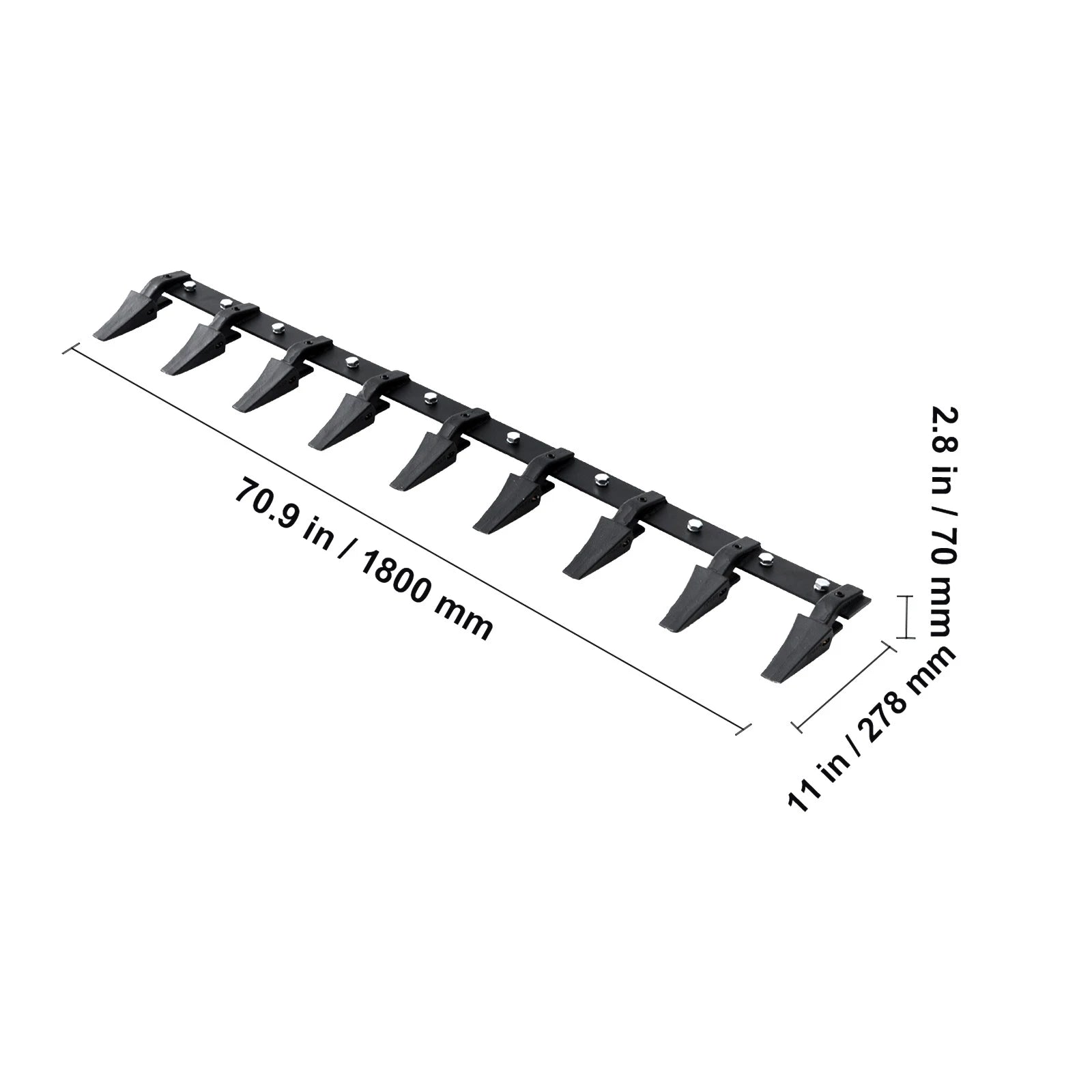 SucceBuy Bucket Tooth Bar Heavy Duty Tractor Bucket Teeth Bar for Sub-Compact Tractor Loader 4560 lbs Load-Bearing Capacity - QUORE