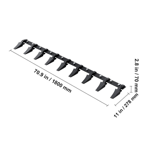 SucceBuy Bucket Tooth Bar Heavy Duty Tractor Bucket Teeth Bar for Sub-Compact Tractor Loader 4560 lbs Load-Bearing Capacity - QUORE