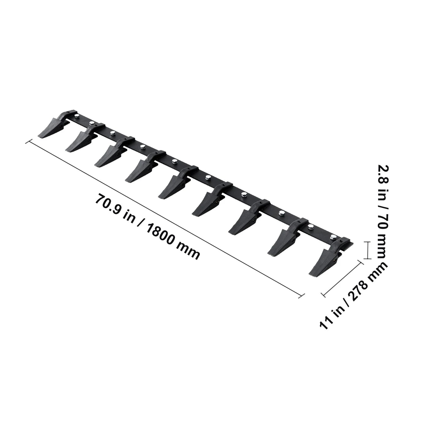 SucceBuy Bucket Tooth Bar Heavy Duty Tractor Bucket Teeth Bar for Sub-Compact Tractor Loader 4560 lbs Load-Bearing Capacity