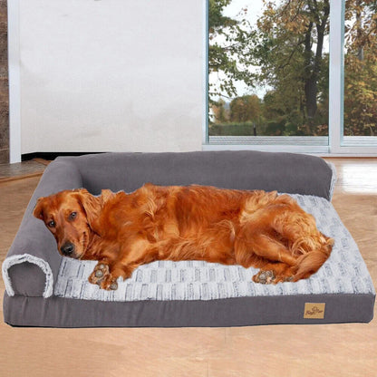 Hondenbed -  Orthopedisch Hondenbed - L-vormig Design - Wasbare Hoes - Duurzaam en Stijlvol - Stevig Schuimkussen - Extra Groot - Comfortabel en Duurzaam