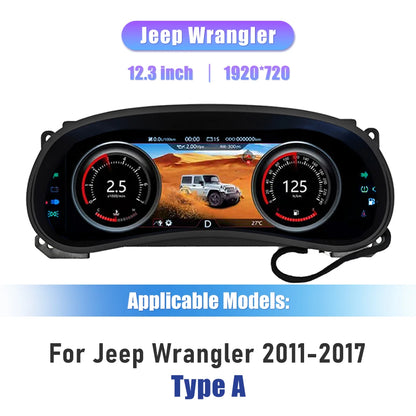 LCD Dashboardpaneel – Digitaal Instrumentenpaneel – Virtuele Cockpit – Auto Display – Jeep Dashboard Upgrade – 12,3 Inch HD Scherm – Plug & Play Installatie