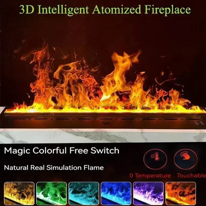 3D Water Electric Fireplace Remote Control APP Mist Fireplace Embedded Realistic Mist Flame Interior Decoration Steam Fireplace