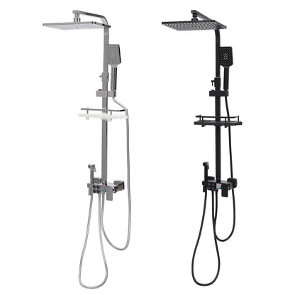 Douche - Regendouche - Douchewand - Douchekolom - Douchepanelen - Slimme Douchekraan Set - met Digitale Display - Verstelbare Hoogte & 4 Functies - Zilver