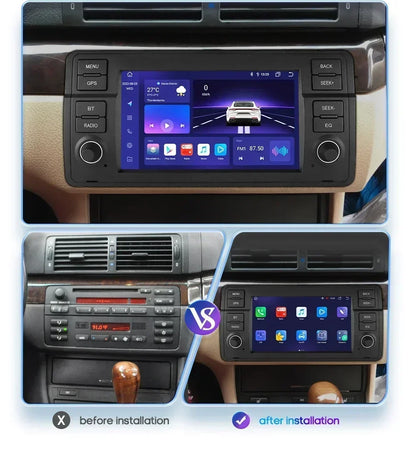 Auto Multimedia Speler - Voor BMW E46 M3 316 323 328 Coupe 318 320 325 330 335 - 2GB32GB - 8 Core - Carplay Scherm - Navigatiesysteem Auto - Multimedia Autoradio - Zwart - QUORE