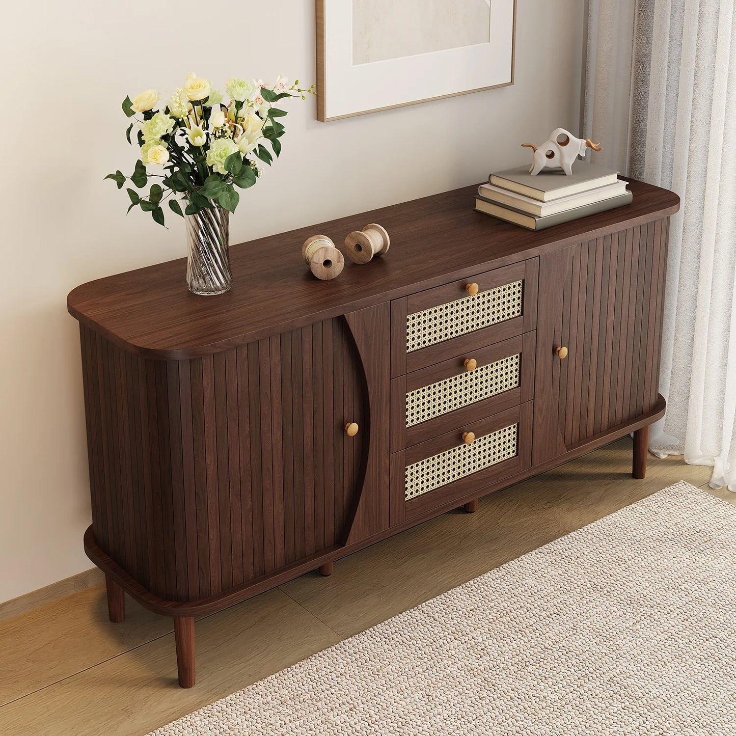 Moderne Schoenenkast – Schoenenrek – Schoenenopberger – Schoenenkast – Schoenendisplay – Zwart – 4 Inklapbare Compartimenten – Compact & Ruimtebesparend