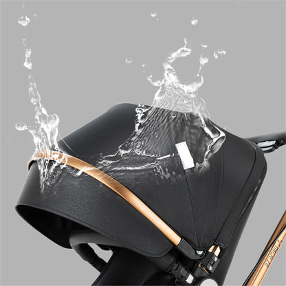 Kinderwagen - 3-in-1 Baby Stroller - Wandelwagen - Buggy - Opvouwbaar & Compact – Multifunctioneel – Inclusief Autostoel - PU Leren Bekleding - Roze