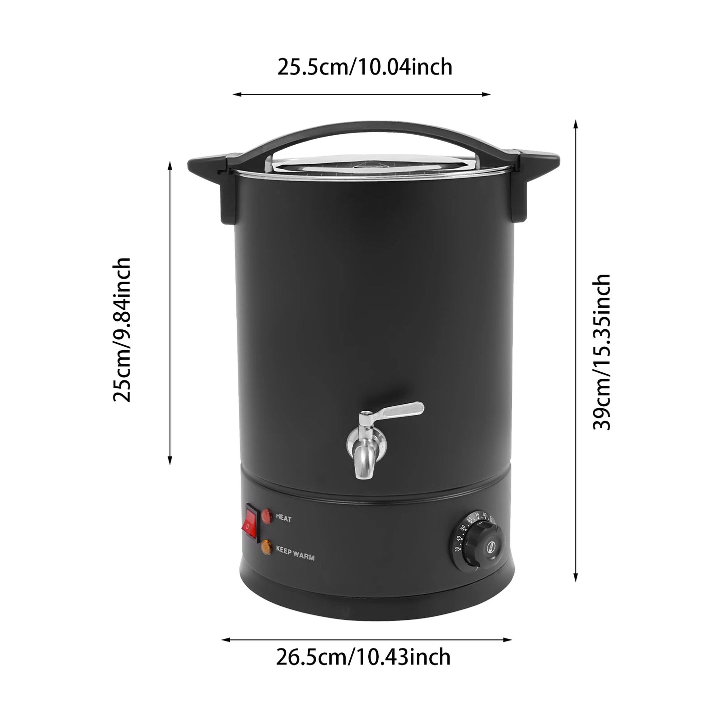 Elektrische Wax Smeltoven - Wassmeltpot - Wax Melter - Kaarsen Smeltpot - 1200W - RVS - Temperatuurregeling - 12L - Zwart