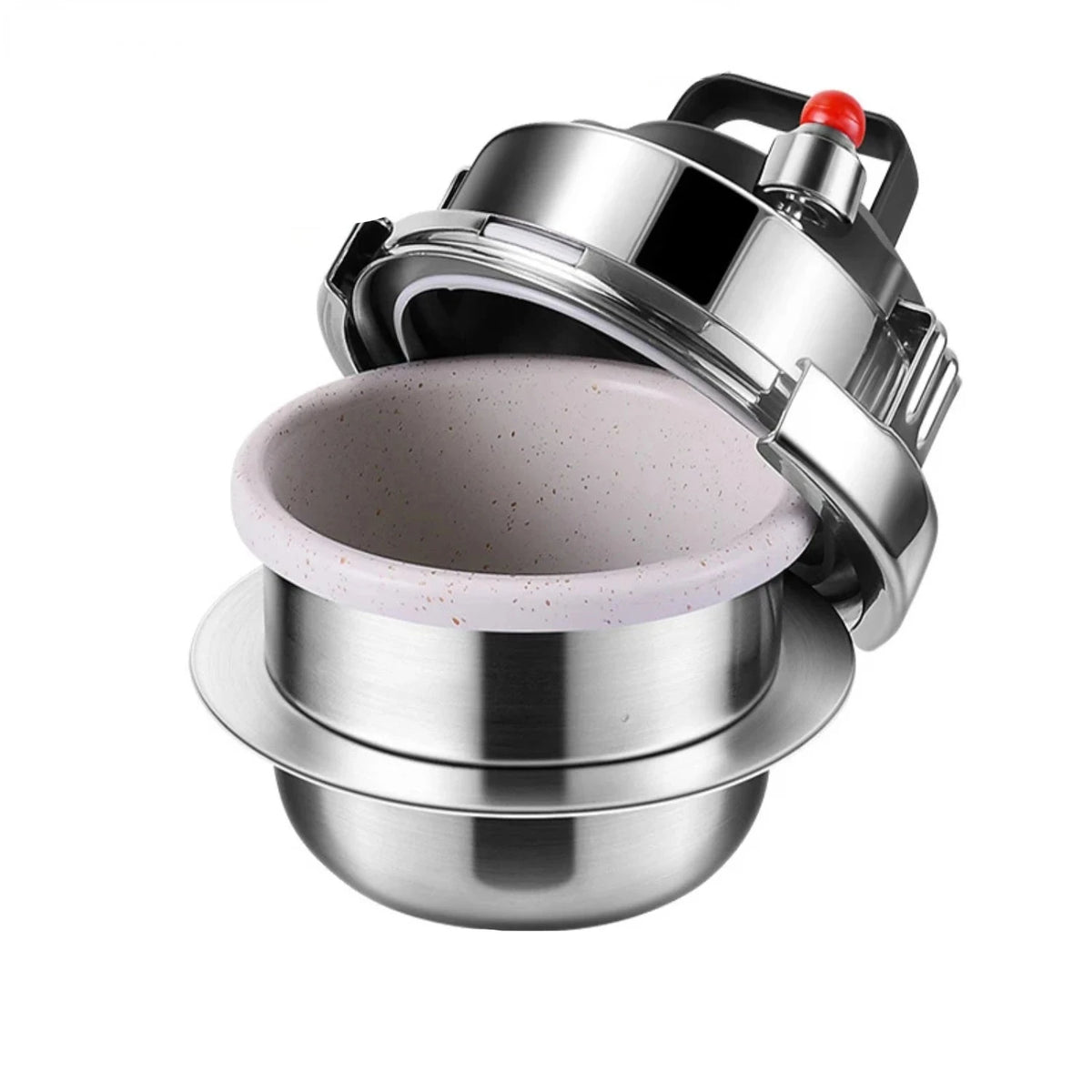 Snelkookpan - 1.6L - antiaanbakpan - Roestvrij staal - Kunststof handvat - Zilver
