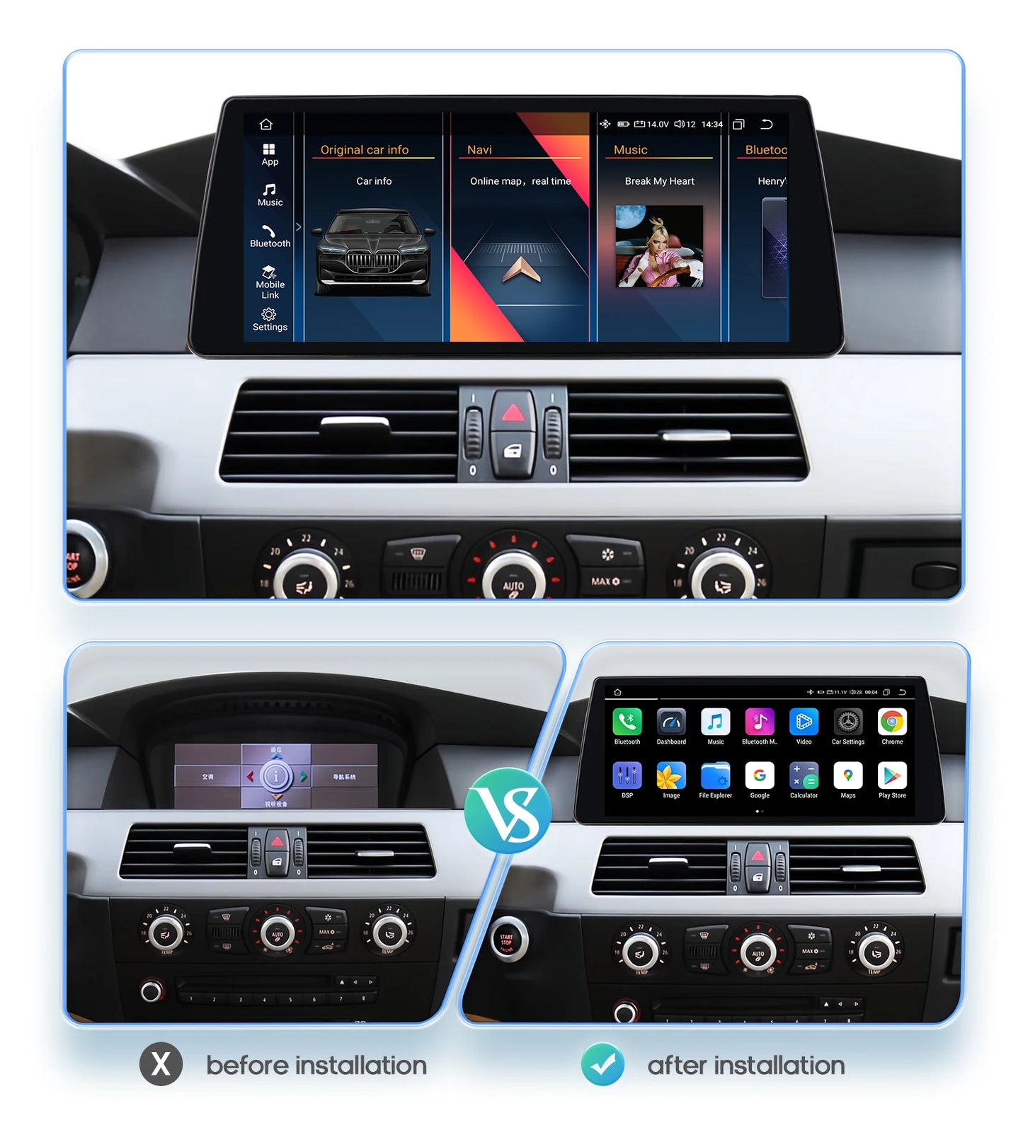 Android Autoradio – Car Multimedia Systeem – Navigatiescherm – Touchscreen Radio – GPS Speler – 10,25 Inch Scherm – Android 13 – CarPlay & Bluetooth ondersteuning