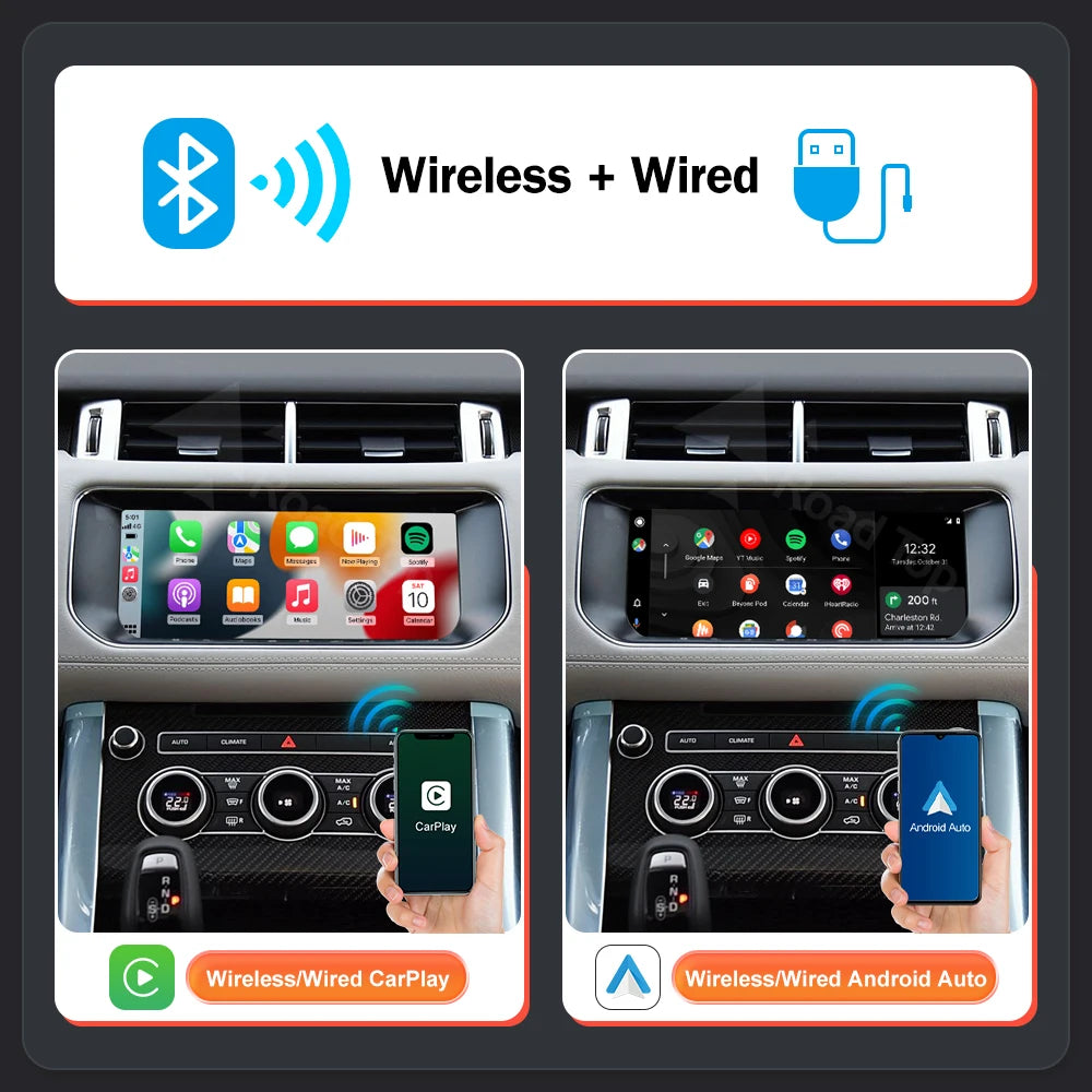 Wireless CarPlay Android Auto AI Box – Draadloze Multimedia Interface – Smartphone Connectie Adapter – Auto Entertainment Systeem – Mirror Link AirPlay Ondersteuning – Plug & Play Installatie – Geschikt Voor 2016-2018 Modellen