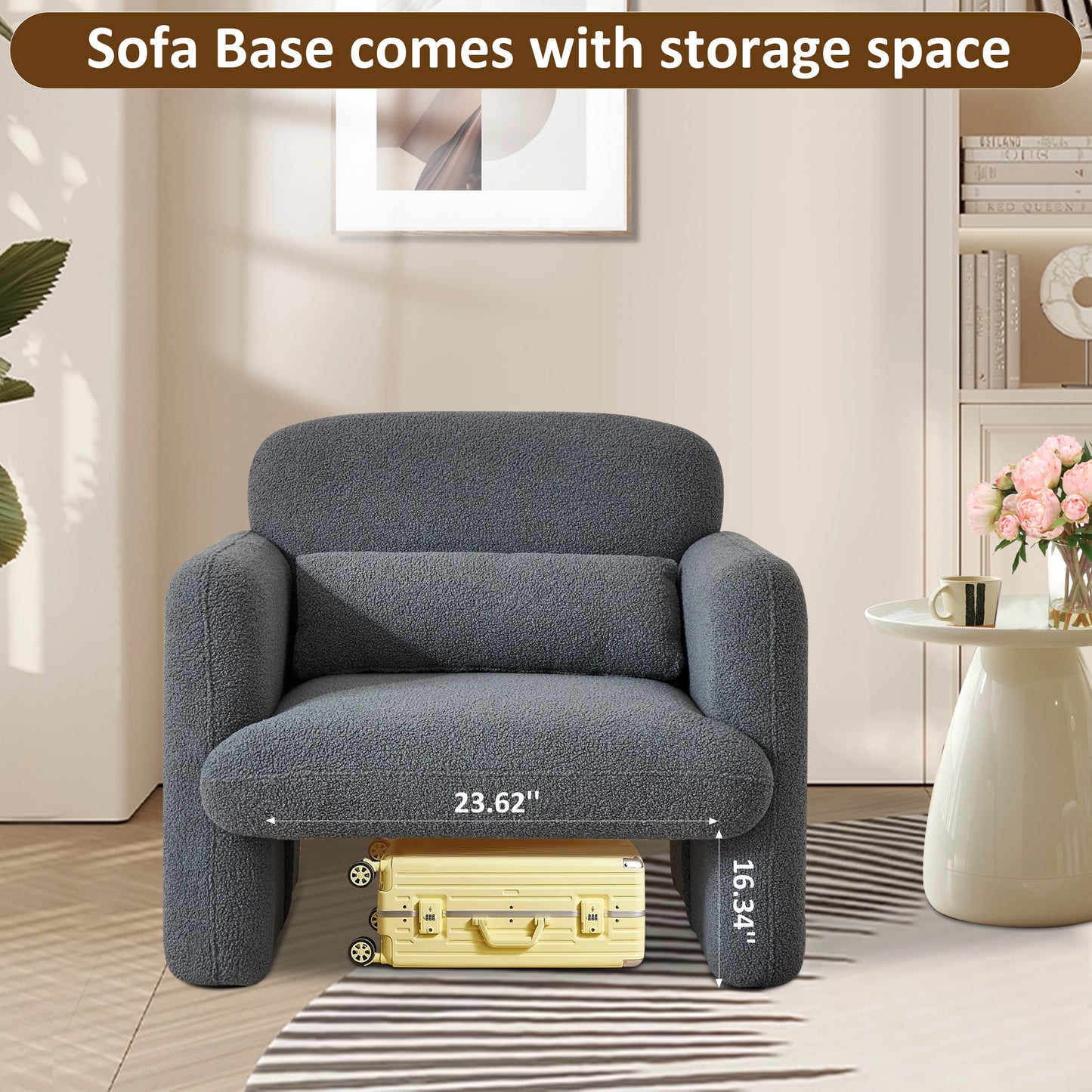 Relaxstoel – Lounge Stoel – Fauteuil – Stoel – Leesstoel – Zacht Stof – Houten Frame – Comfortabele Kussens - Donkergrijs