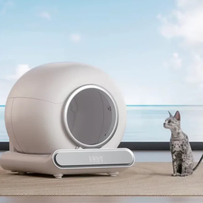Kattenbak – Kattenbakken – Kattentoilet – Automatische Kattenbak – Zelfreinigende Kattenbak – 65L Ruime Inhoud – Bediening Via App