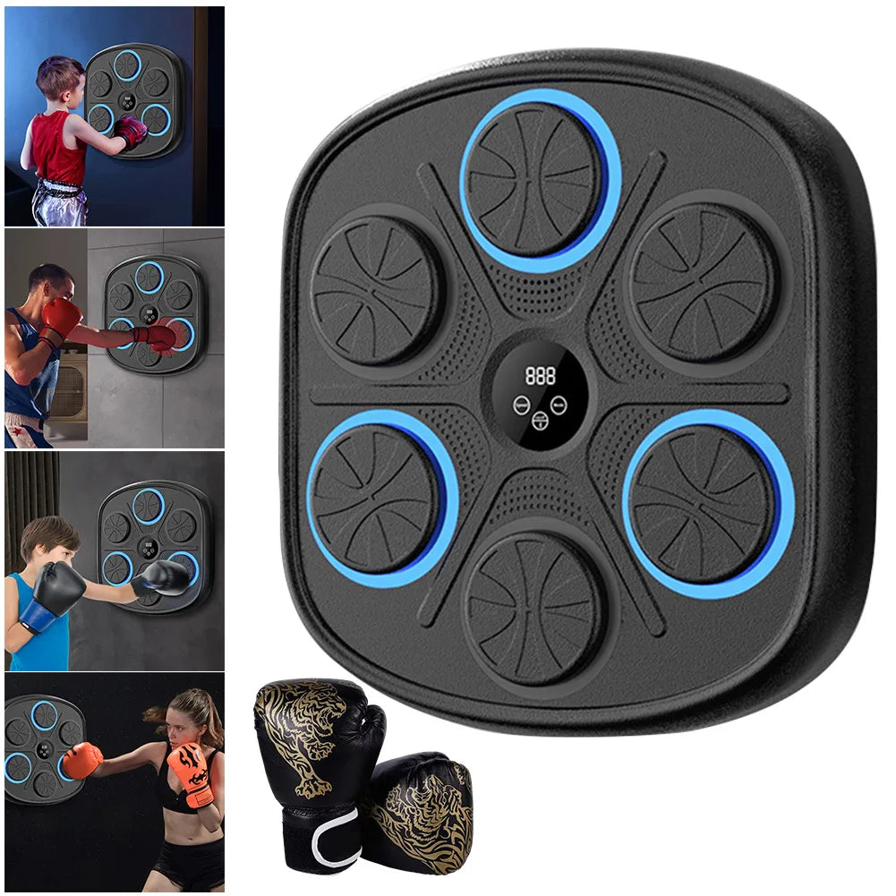 Music Boxing Machine Bluetooth Punching Training Equipment BT Link Boxing Wall Target Workout Machine for Home Exercise Gym