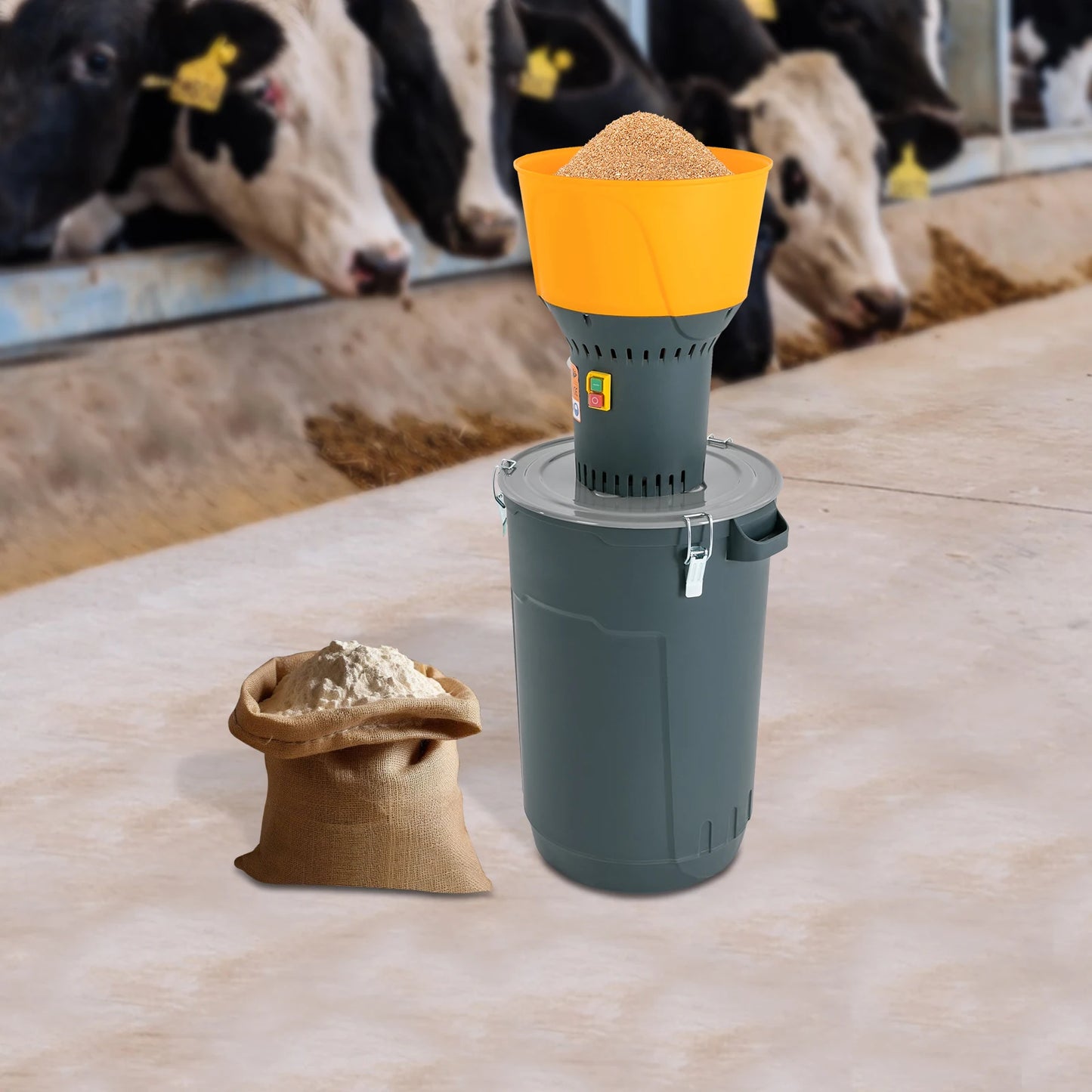 Elektrische Graanmaler – Graanmolen – Korenmolen – Specerijenmolen – Koffiemolen – 1300W Motor – 13,7 Liter Trechter - 1300W - 60L