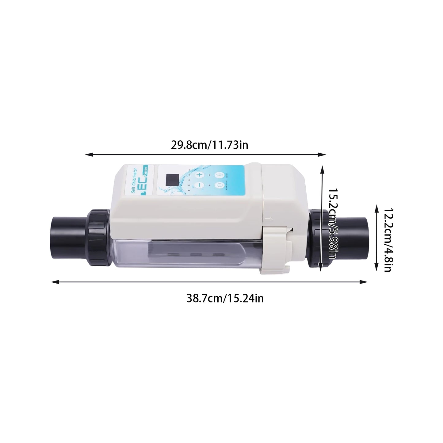 Zout-Chlorinator – Zwembad Desinfectiesysteem – Zoutwater Reiniger – Zwembadreiniging – Compact Ontwerp – Geschikt Voor 50 M³ – Zelfreinigend