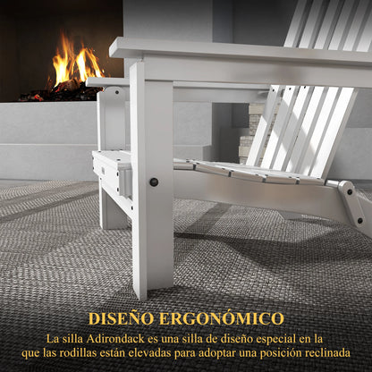 Adirondack Vouwbare Houten Tuinstoel met Armleuningen - White Poplar Wood, Comfortabel en Ruim, Perfect voor Buiten