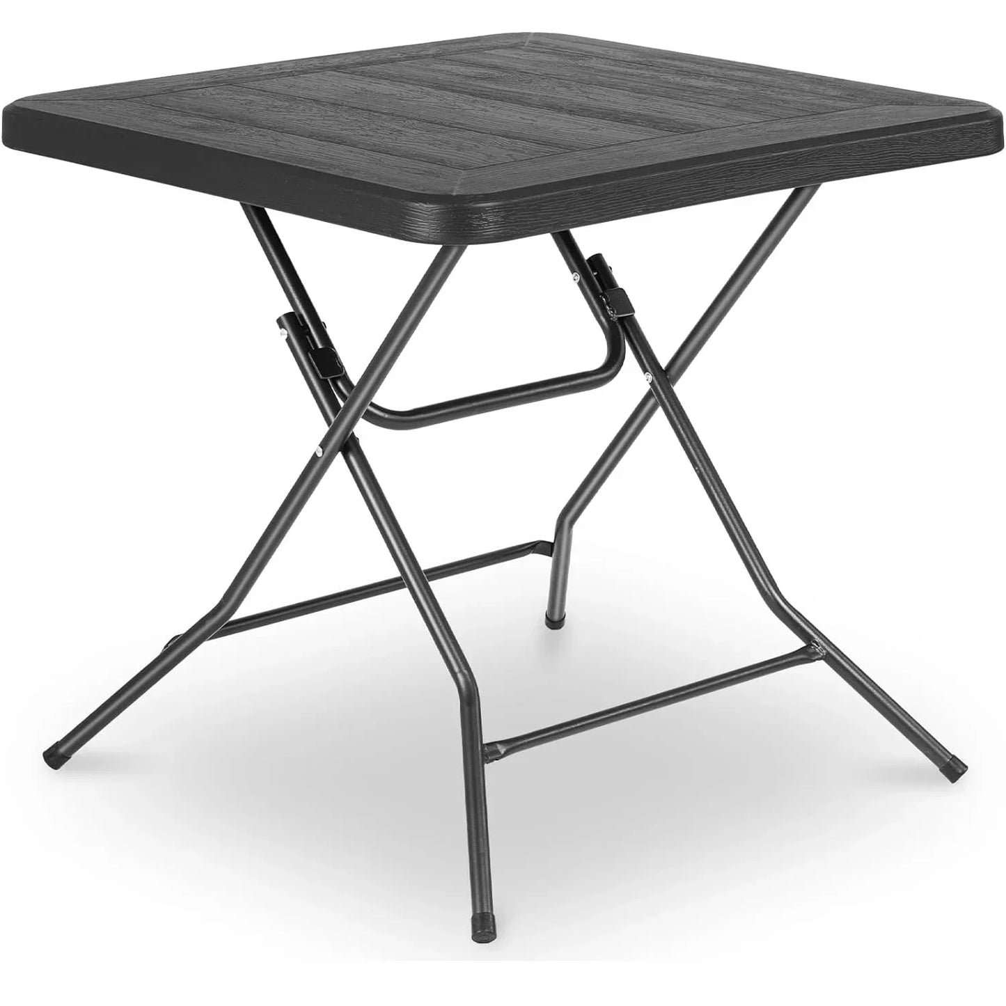 Balkontafel - Tafel - Opvouwbare - Tuintafel - Klaptafel - 80x80x74 cm - Weerbestendige met Stalen Frame en Dikke HDPE Tafelblad voor Tuin, Keuken of Woonkamer - Campingtafel - Zwart