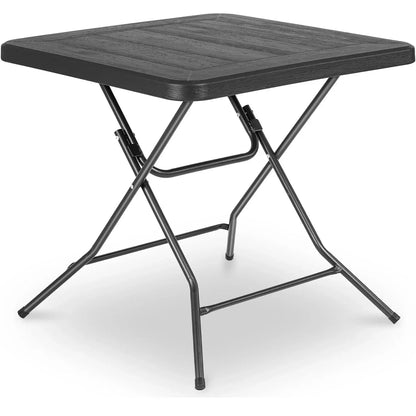 Tuintafel - Tafel - Balkontafel - Picknicktafel - 80×80×74 cm - Waterdichte - Opvouwbare -  Stalen Frame en Verstevigd HDPE Blad - QUORE