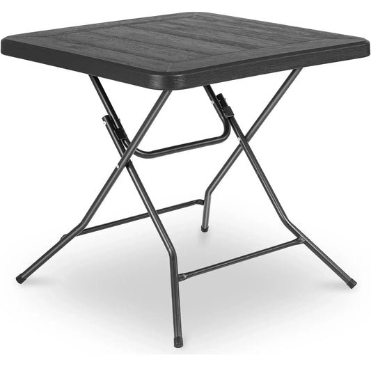Tuintafel - Tafel - Balkontafel - Picknicktafel - 80×80×74 cm - Waterdichte - Opvouwbare -  Stalen Frame en Verstevigd HDPE Blad - QUORE