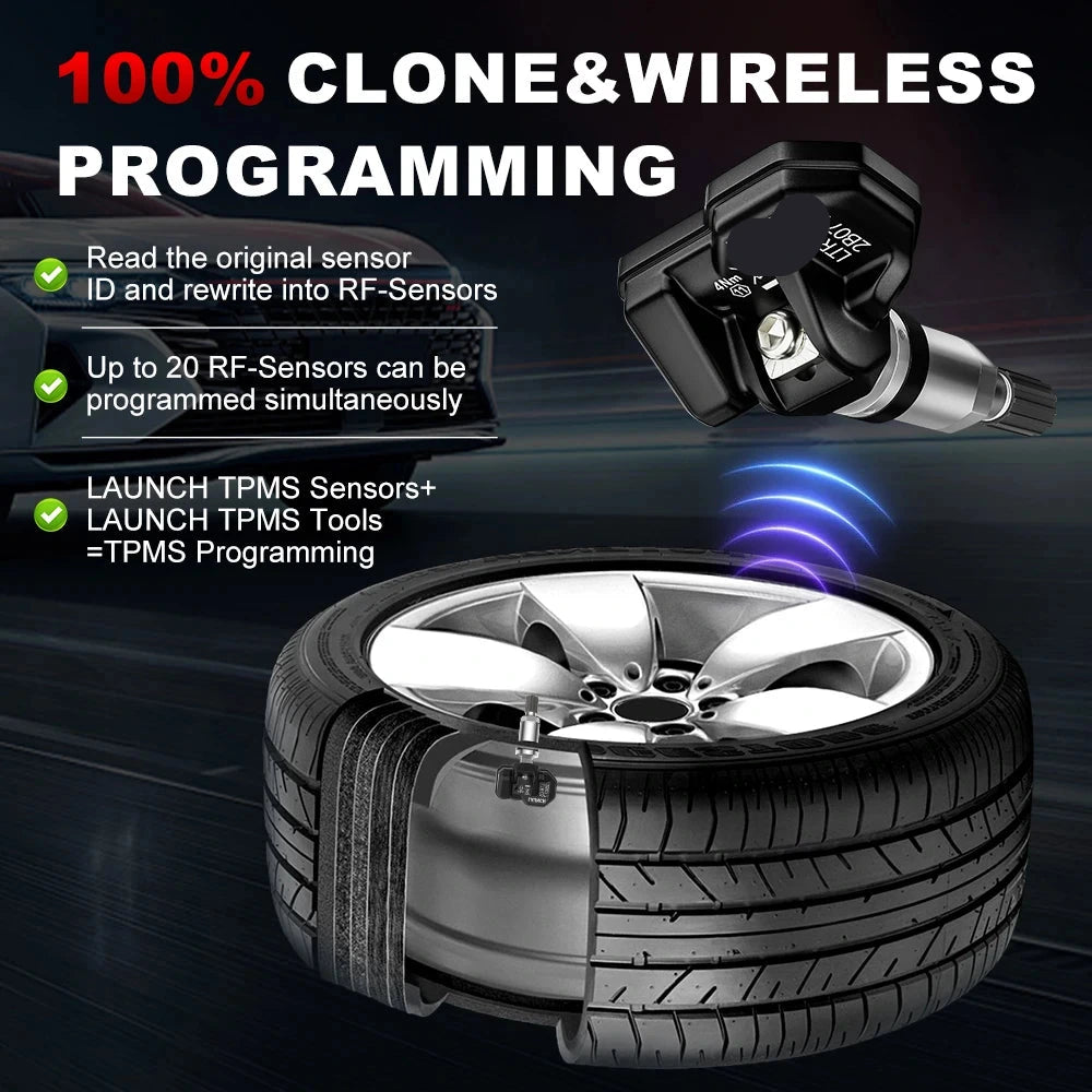 TPMS Sensor – Bandenspanningsensor – Bandenspanning Monitor – Bandenspanning Sensor – 2-In-1 Dual-Frequency – Nauwkeurige Drukmeting