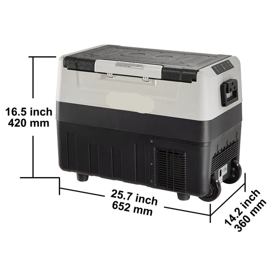 Auto Koelbox - Koelbox - Camping Koelkast - Compressor Koelkast - met Wielen - Draagbare - 12V/24V - 35L - Dual Zone - -20°C tot +10°C - voor Binnen - en Buitenevenementen