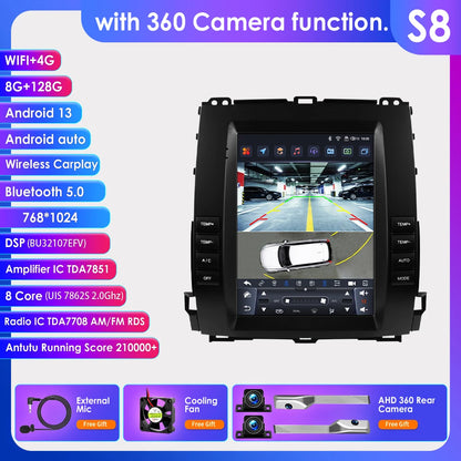 Autoradio – Multimedia Systeem – CarPlay – Android Auto – 2-DIN – 9,7 Inch Touchscreen – Android 13 – 360° Camera Ondersteuning