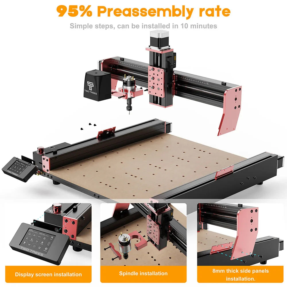 CNC Freesmachine – CNC Router – Graveermachine – Laser Cutter – Houtbewerkingsmachine – 460 x 460 x 80 mm Werkgebied – 4-Assige Precisie