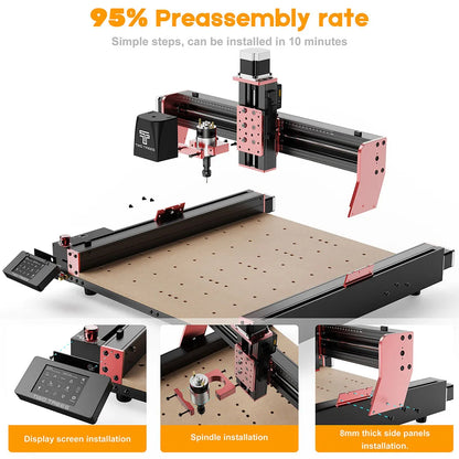 CNC Freesmachine – CNC Router – Graveermachine – Laser Cutter – Houtbewerkingsmachine – 460 x 460 x 80 mm Werkgebied – 4-Assige Precisie