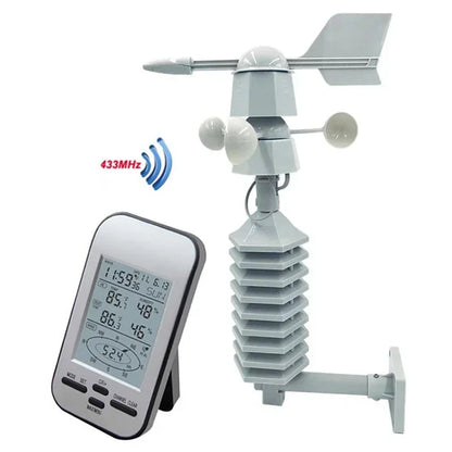 Windmeter – Anemometer – Windsnelheidsmeter – Weerstation – Windrichtingmeter – Binnen- en Buitentemperatuur – Draadloos Met Digitaal Display