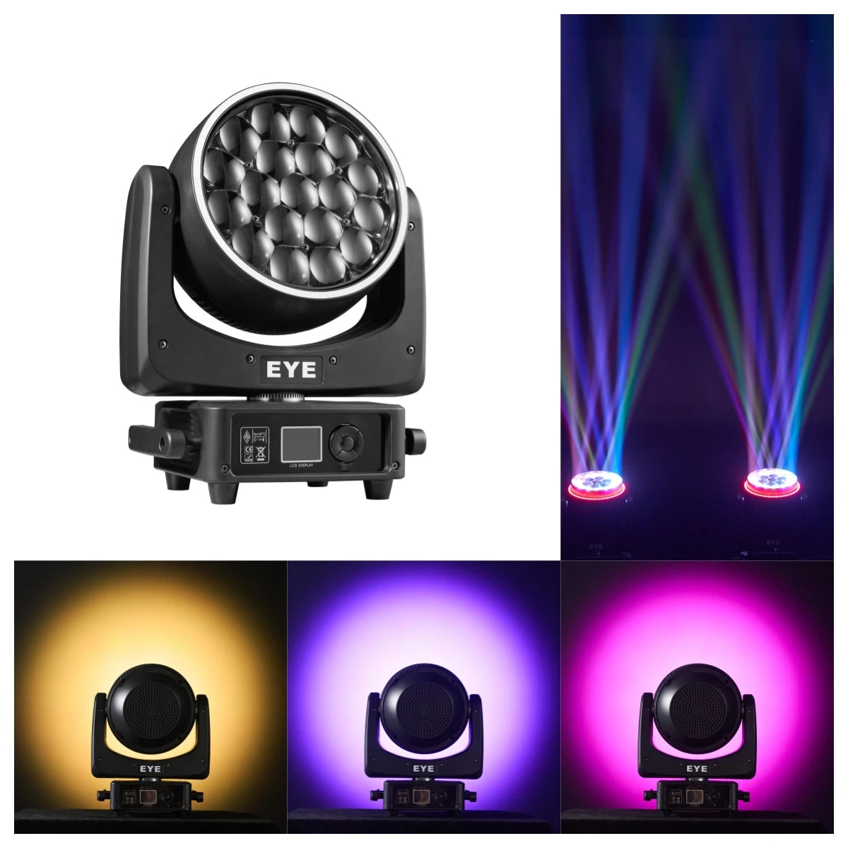 19x25W RGBW 4in1 LED Spotlight Wash/Beam /Zoom,Professional DJ/Bar Big Bee Eye LED Moving Head Disco Strobe Stage Lights