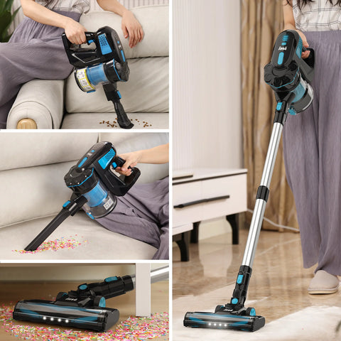 Cordless Stick Vacuum Cleaner - Stick Vacuum Cleaner - Vacuum Cleaner - Cordless Stick Vacuum Cleaner - Powerful Suction - 20KPa - 6-in-1 Stick Vacuum Cleaner - 145W - Blue