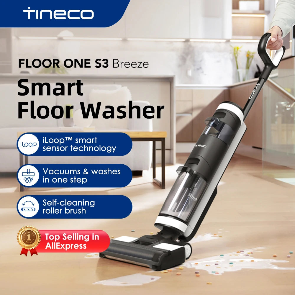 Tineco Floor One S3 Breeze Vacuum cleaner Floor Washer Cordless Wet Dry Electric Mop Self-Cleaning Smart Home Appliance