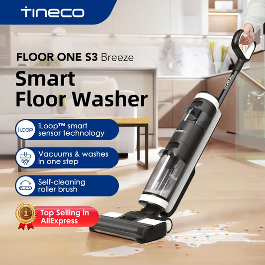 Tineco Floor One S3 Breeze Vacuum cleaner Floor Washer Cordless Wet Dry Electric Mop Self-Cleaning Smart Home Appliance