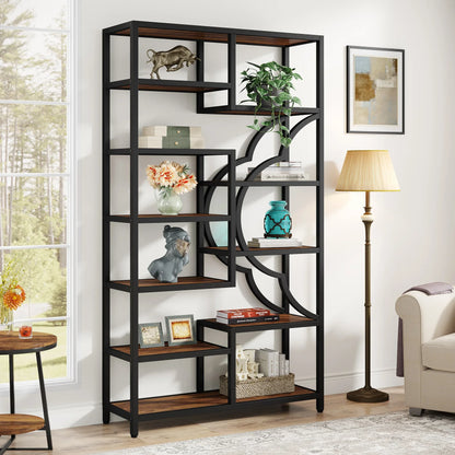 Boekenkast – Boekenplank – Vakkenkast – Roomdivider – Industrieel – 190 Cm Hoog – Metalen Frame