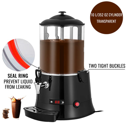 Elektrische Warme Chocolademelk Maker – Warme Drankmachine – Melkverwarmer – Automatische Roerder – 10L Capaciteit – 400W Vermogen - QUORE